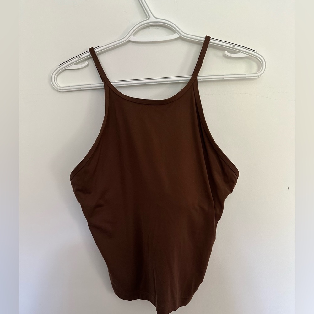 Lululemon light weight high neck yoga tank top size 8 Java